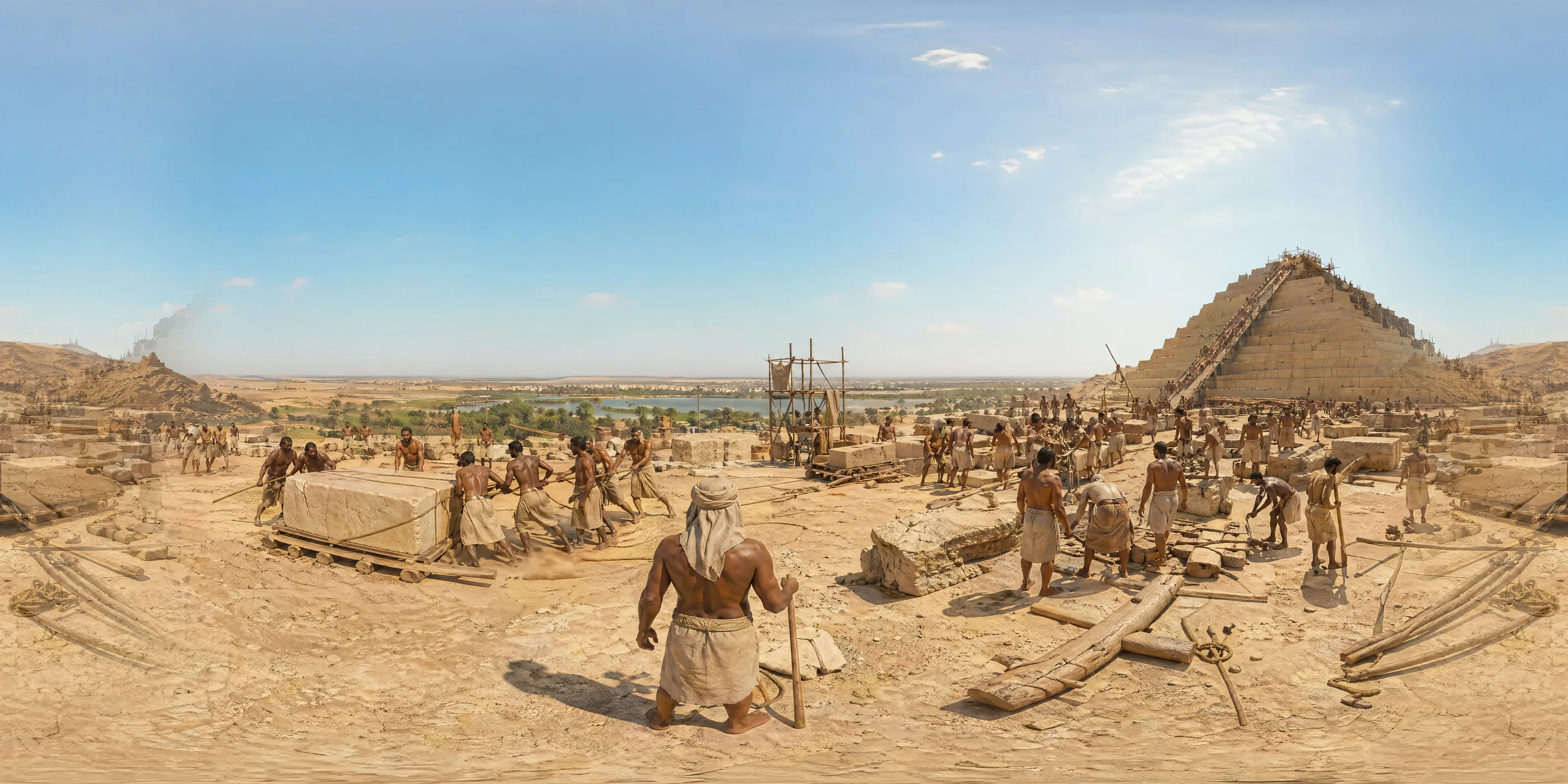 Great Pyramid Construction panorama